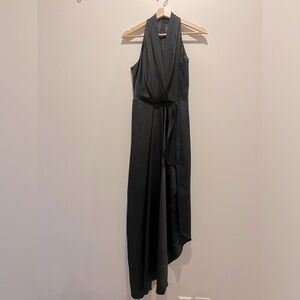 Alex Marie Black Asymmetrical Halter Gown size 4 NWOT